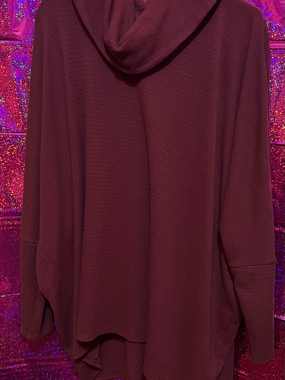 Lane Bryant Cowl Neck Tunic Sweater in Deep Burgundy